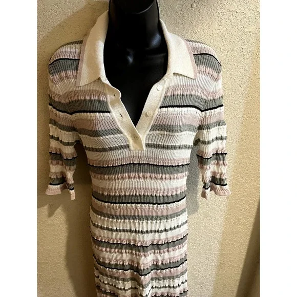 Adam Lippes Striped Midi Polo Dress - Picture 6 of 15